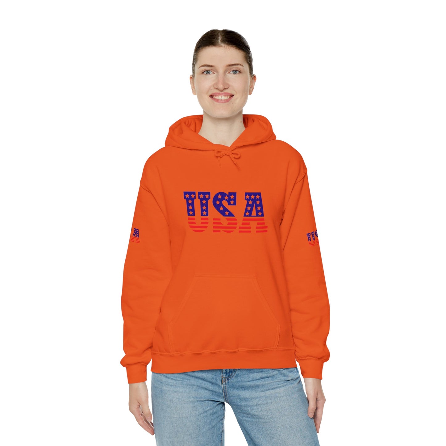 Princess Grace USA Proud Unisex Heavy Blend Hooded Sweatshirt Patriotic Eagle Design