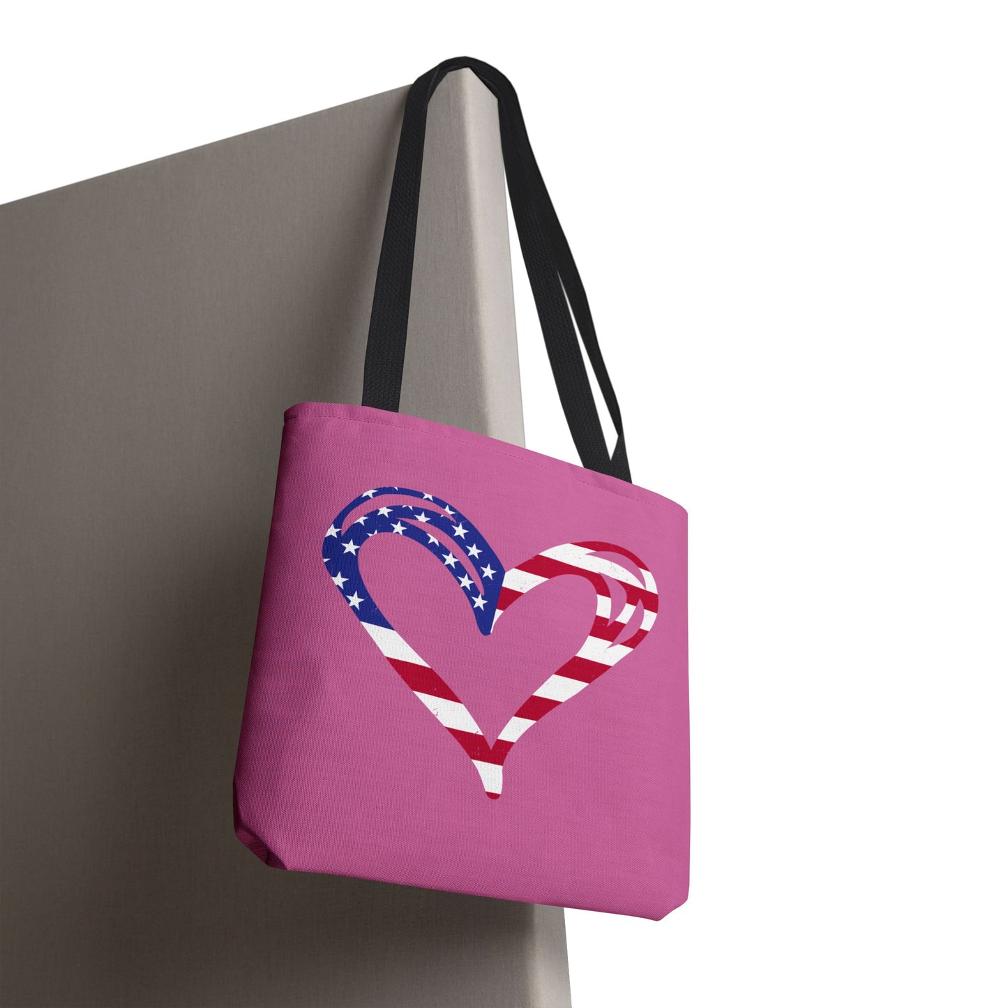 Princess Grace Patriotic Heart Tote Bag USA Flag Design