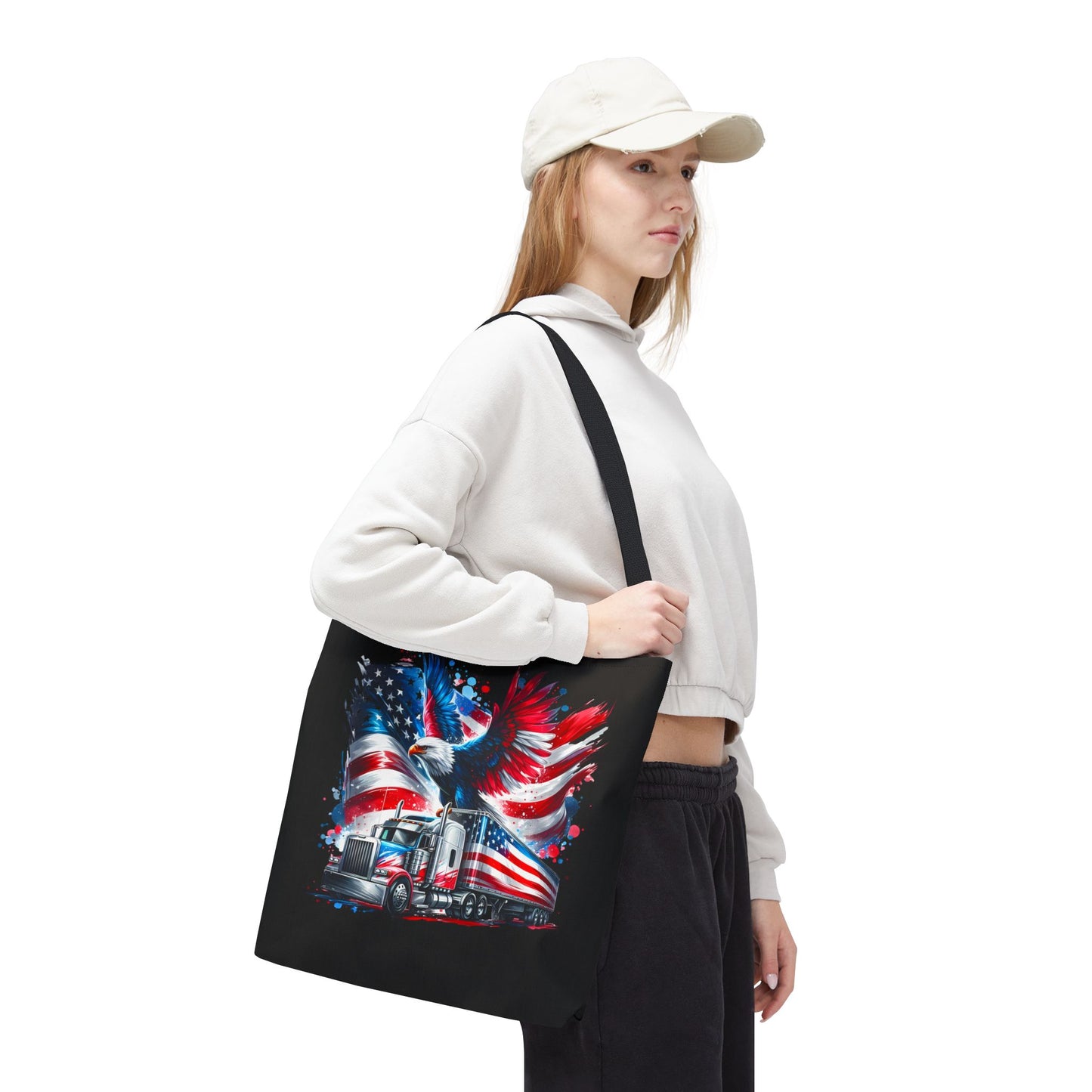 Princess Grace Patriotic Eagle Tote Bag Perfect for Truck Enthusiasts and July 4th Celebrations