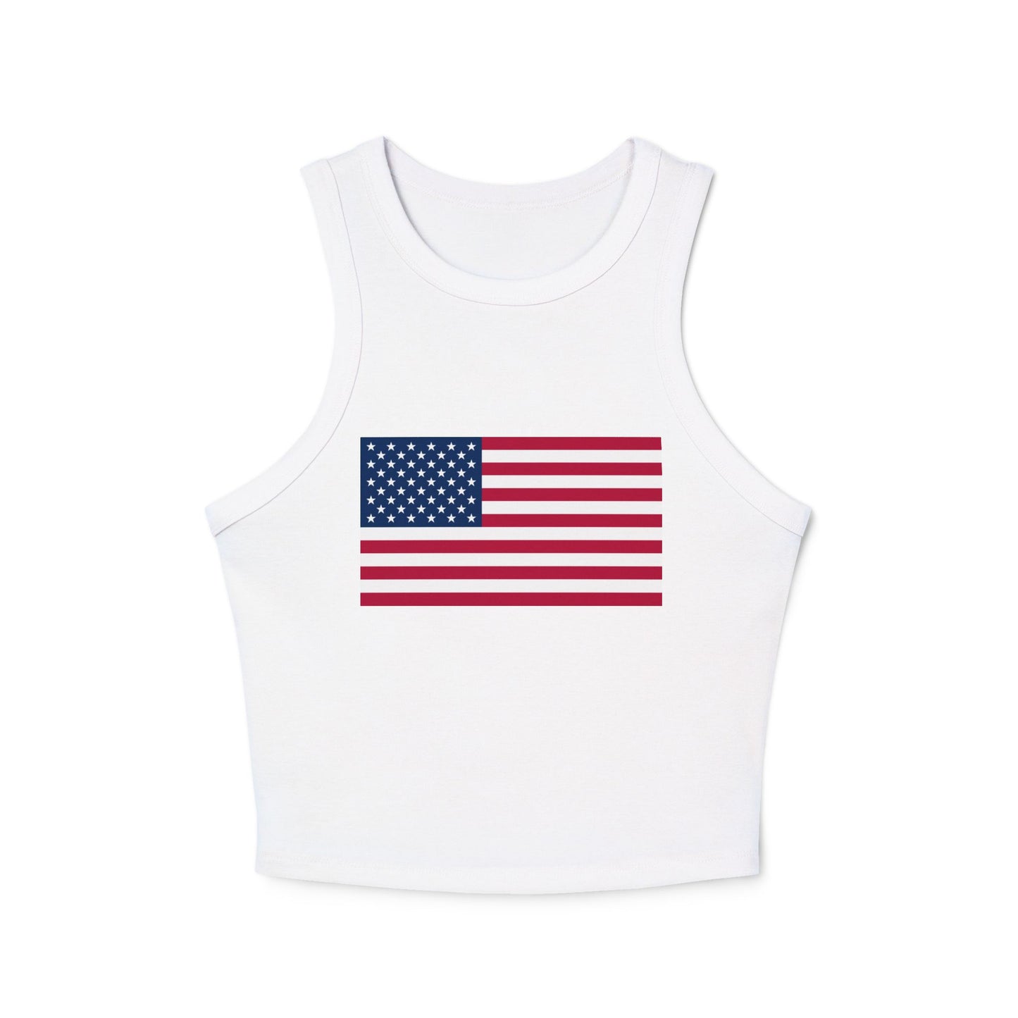 Princess Grace Patriotic USA Flag Racer Tank Top for Women