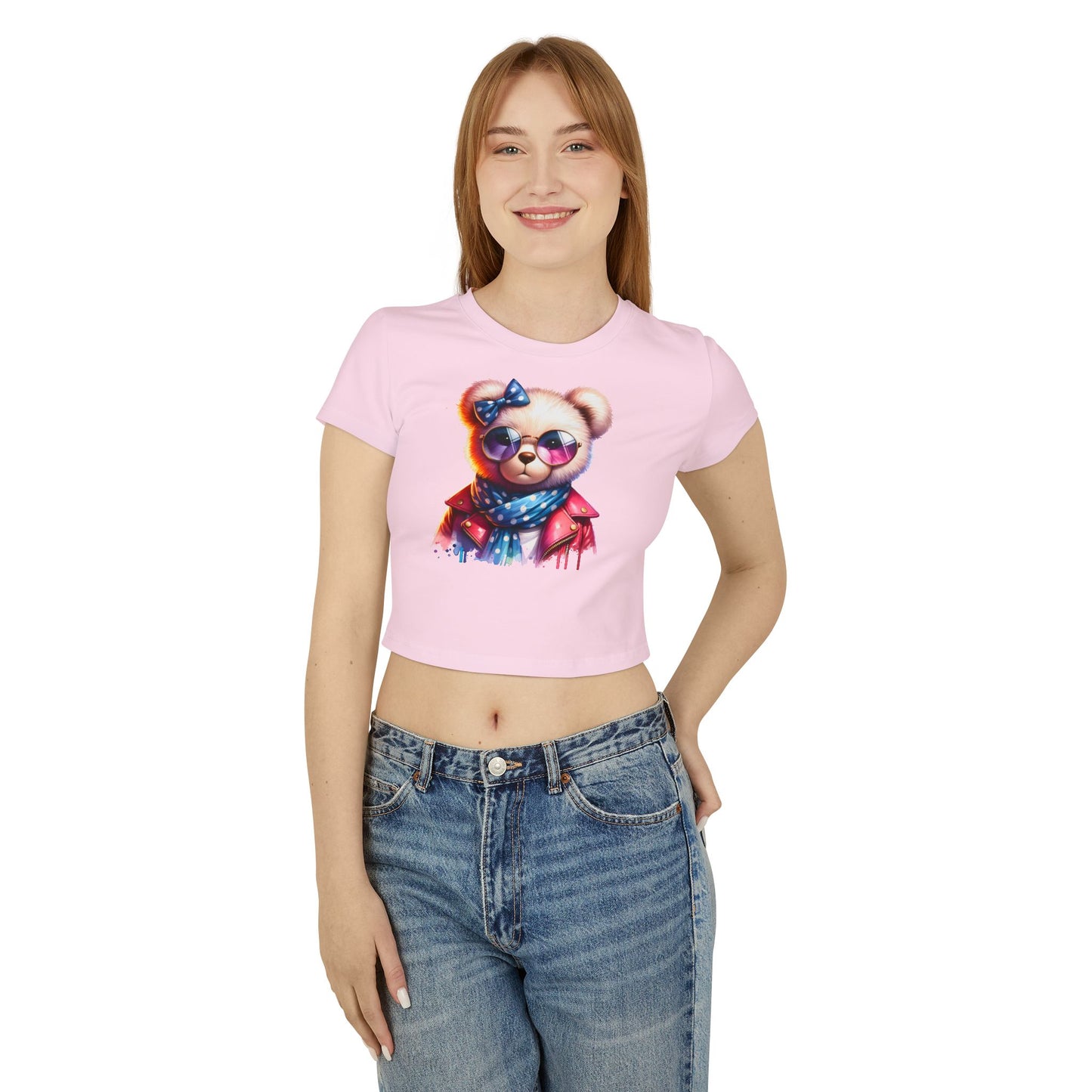 Princess Grace Cute Bear Sunglasses Baby Tee Trendy