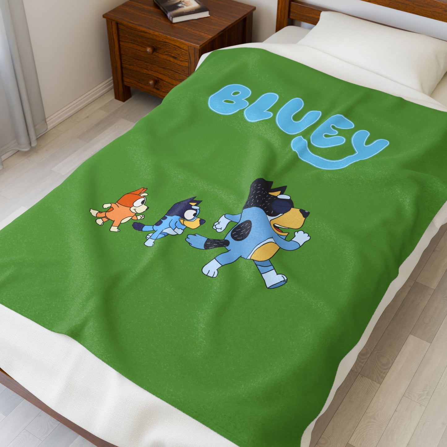 Princess Grace Bluey Velveteen Plush Blanket for Kids Soft & Cozy Cartoon Throw