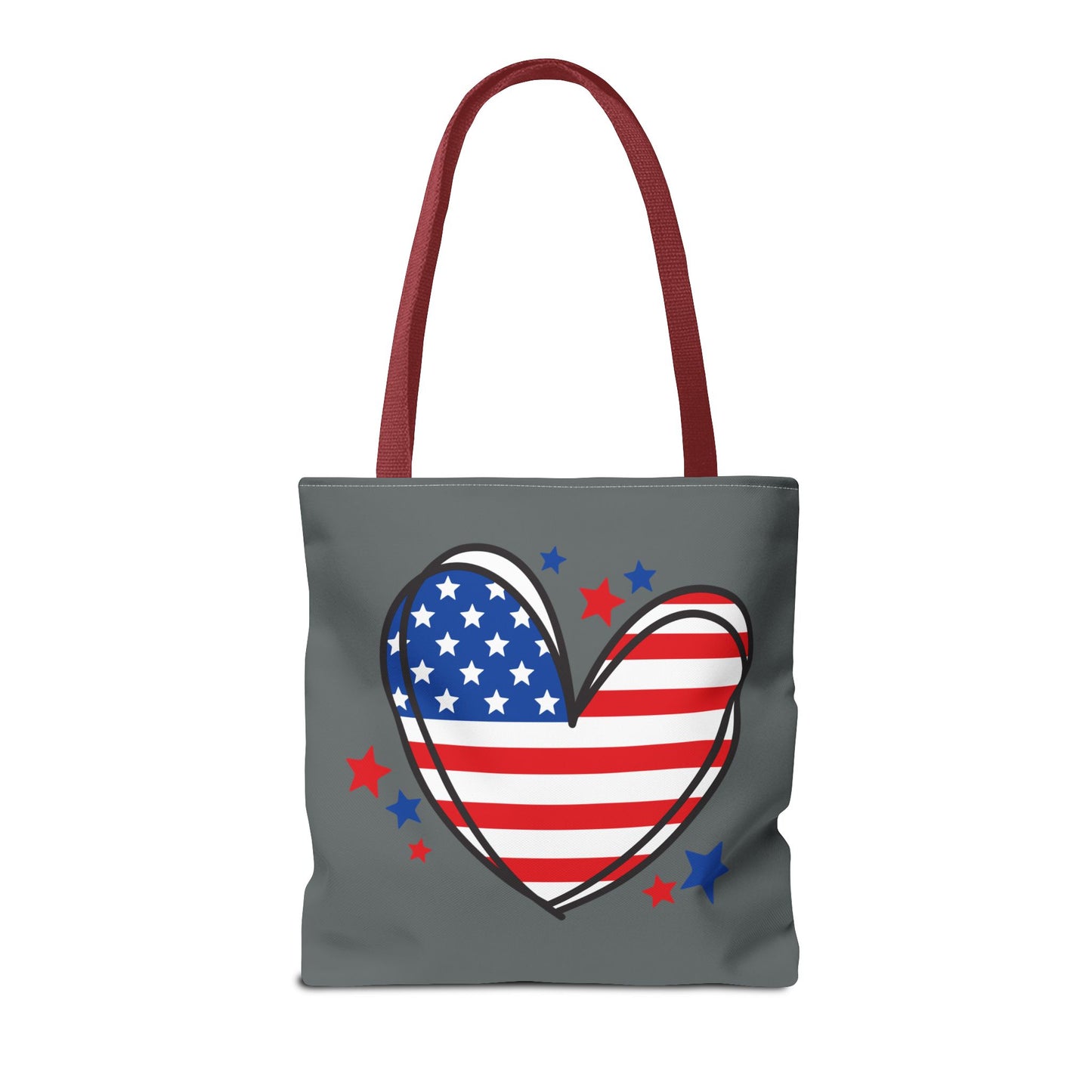 Princess Grace Patriotic Heart Tote Bag USA Flag Love