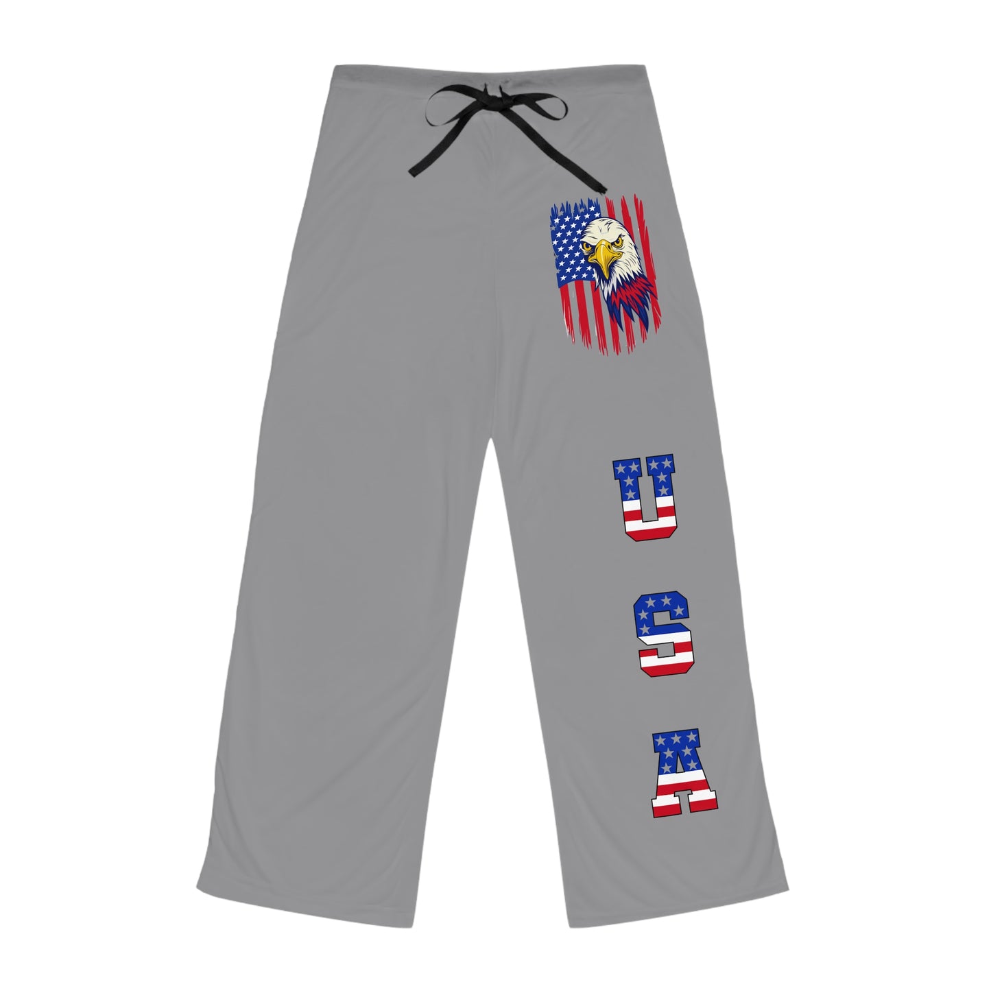Princess Grace Patriotic Pajama Pants with Eagle and USA Design Perfect for Independence Day and Cozy Nights