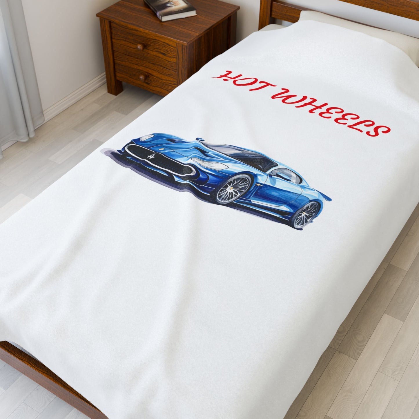 Princess Grace Hot Wheels Velveteen Plush Blanket Cozy Race Car Throw for Kids & Car Enthusiasts