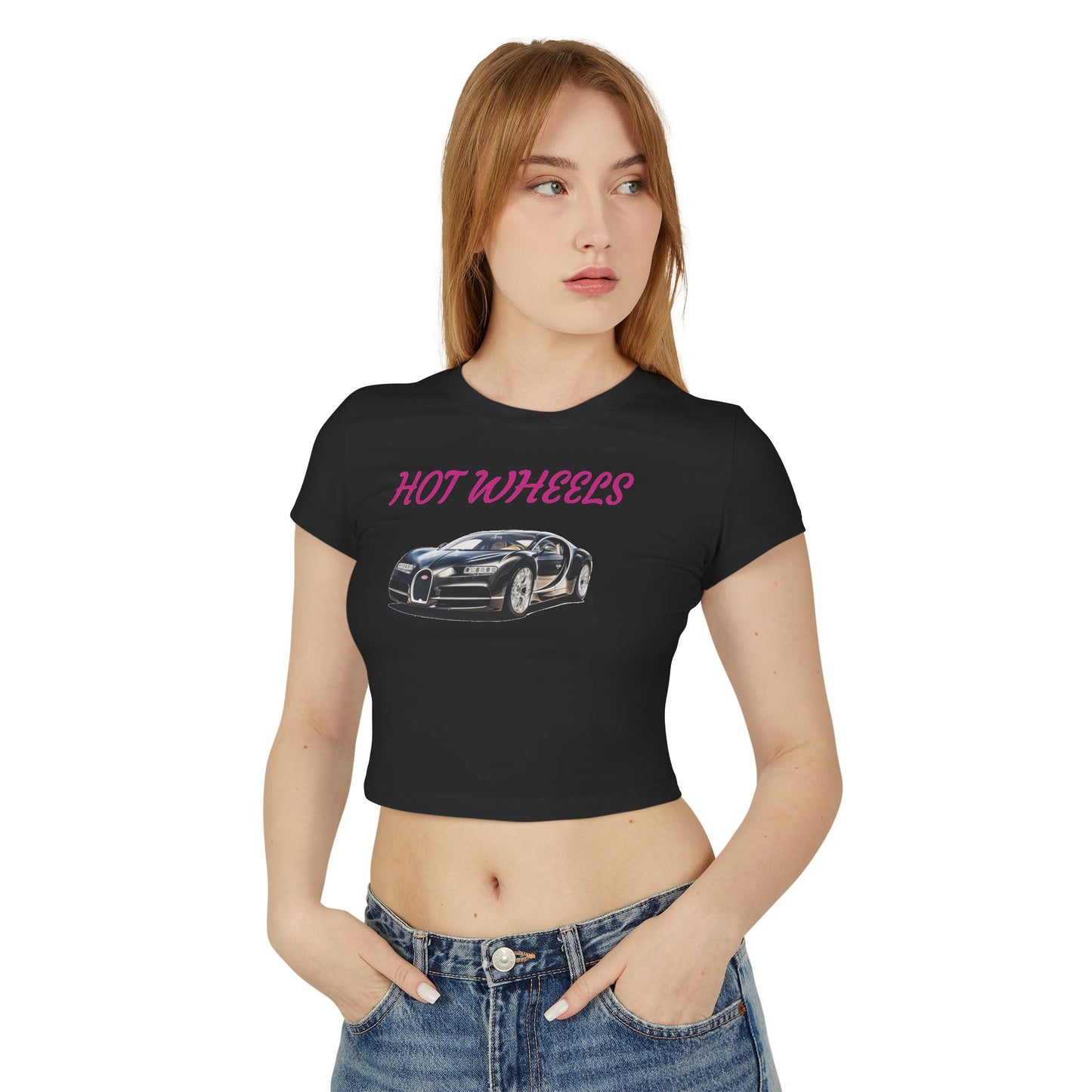 Princess Grace Hot Wheels Women's Baby Tee Cool Car Graphic Tee for Enthusiasts