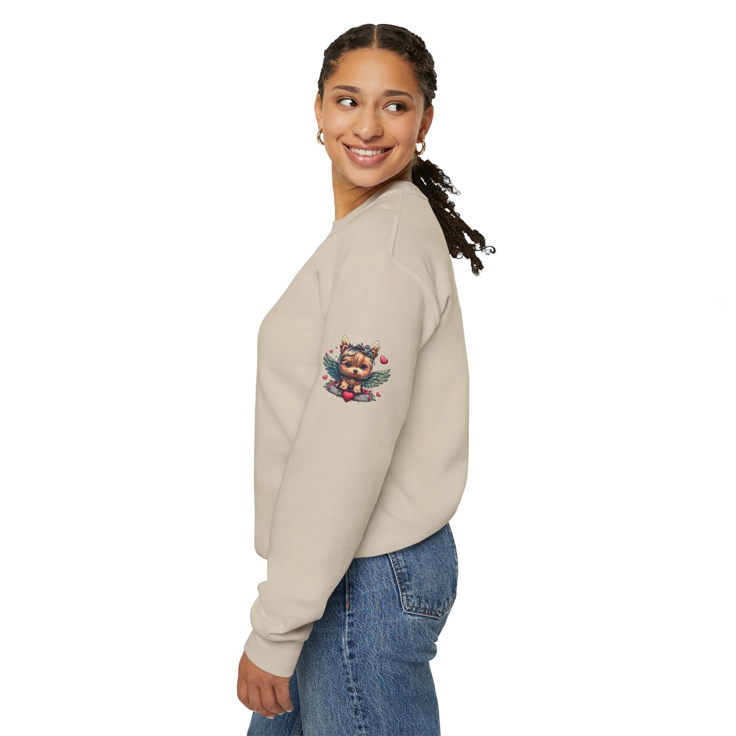 Princess Grace Cute Yorkie Wings Crewneck Sweatshirt Perfect Gift for Dog Lovers
