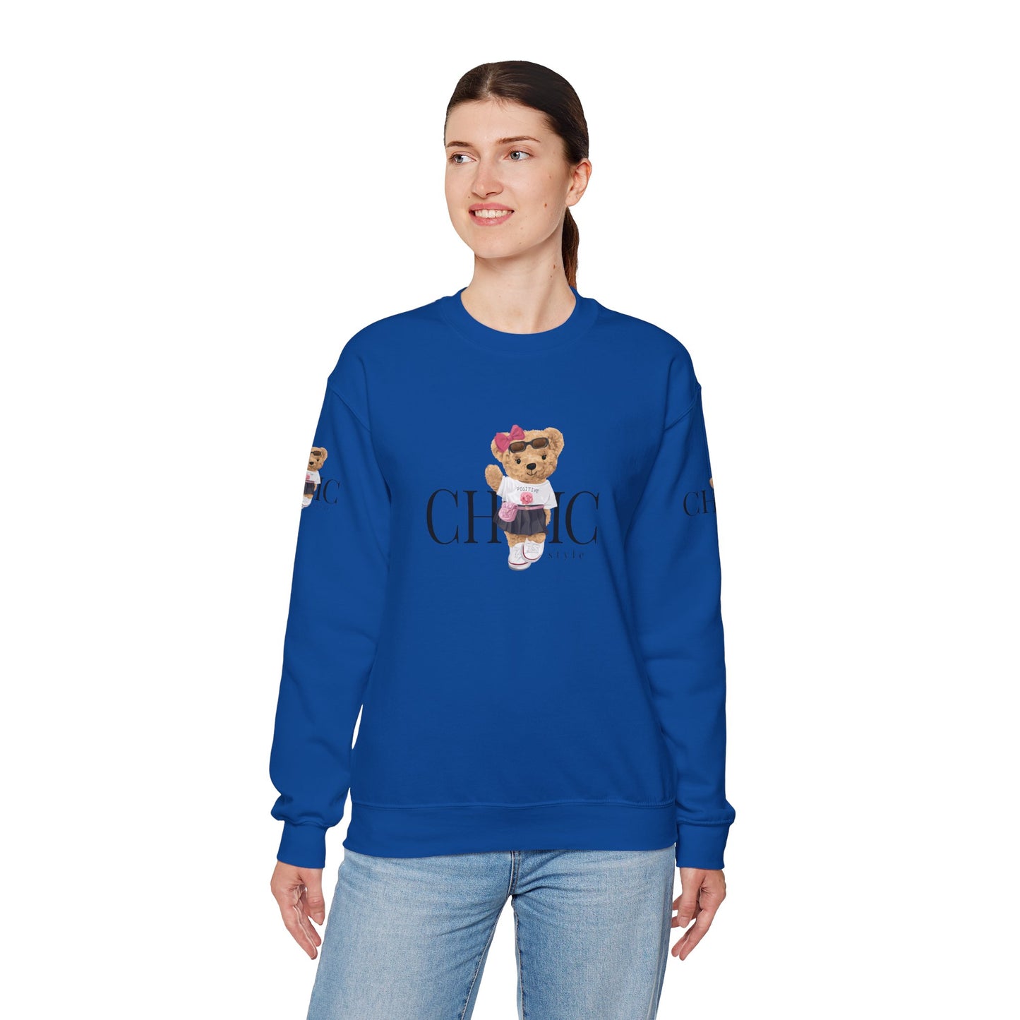 Princess Grace Chic Teddy Bear Sweatshirt Unisex Heavy Blend Crewneck