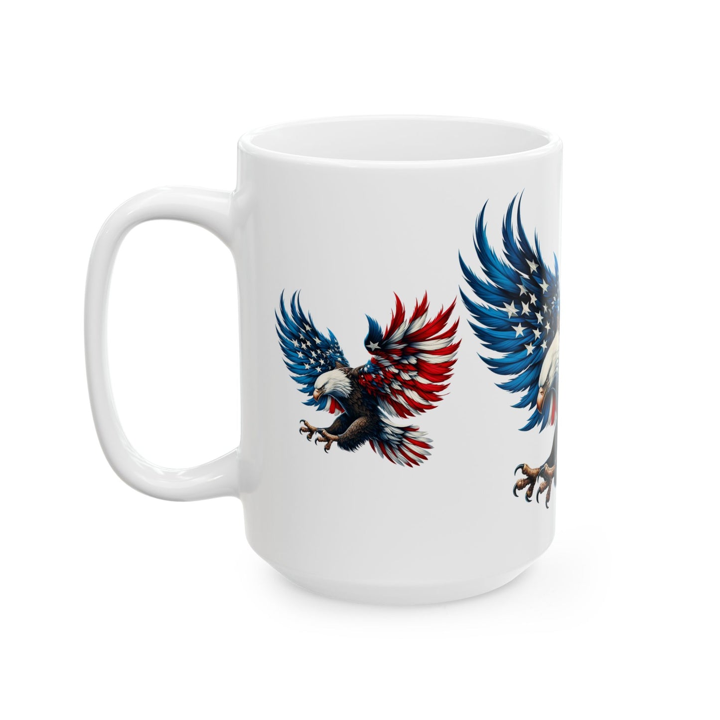 Princess Grace Patriotic Eagle Ceramic Mug 11oz & 15oz Perfect for Independence Day