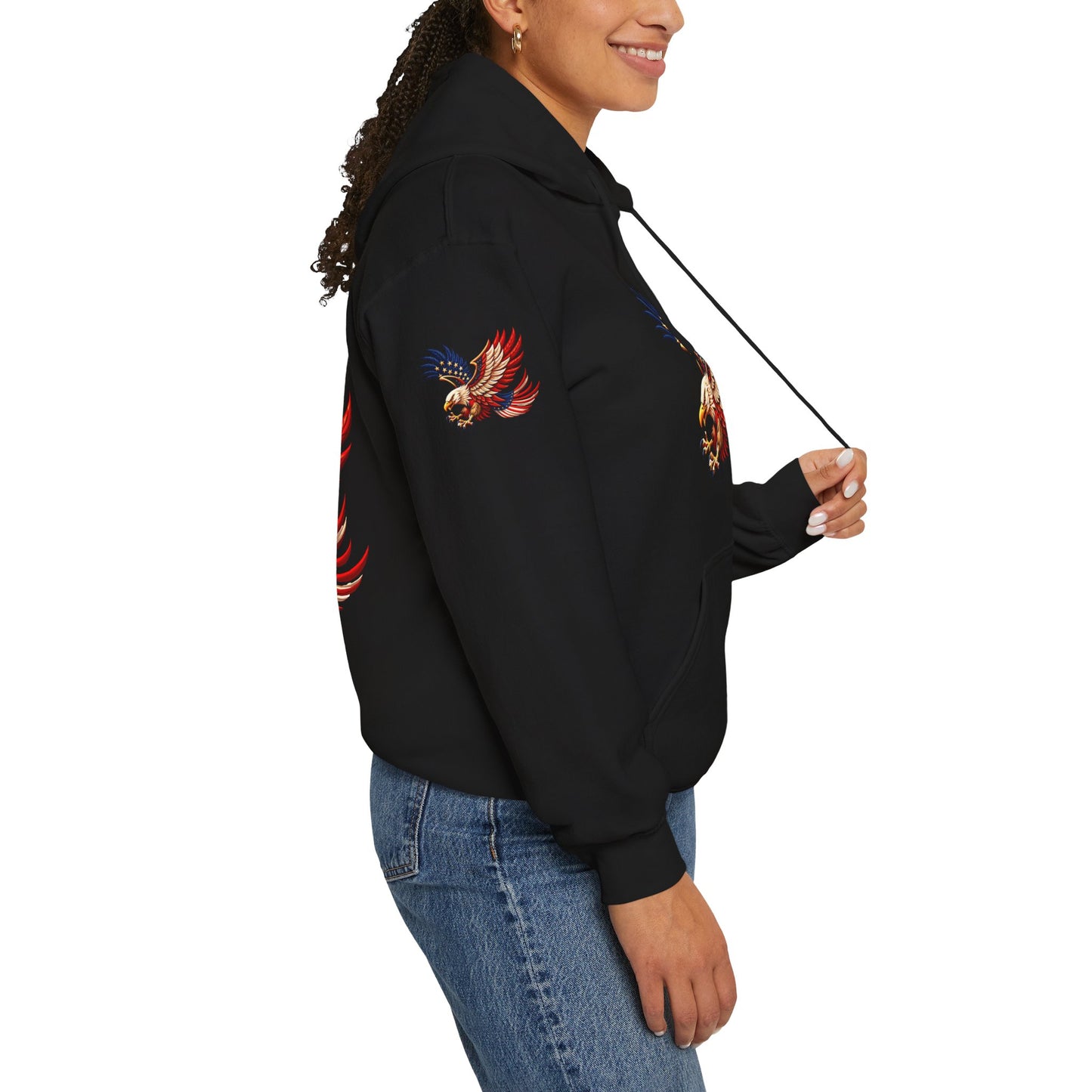 Princess grace Patriotic Eagle Hooded Sweatshirt Unisex Heavy Blend