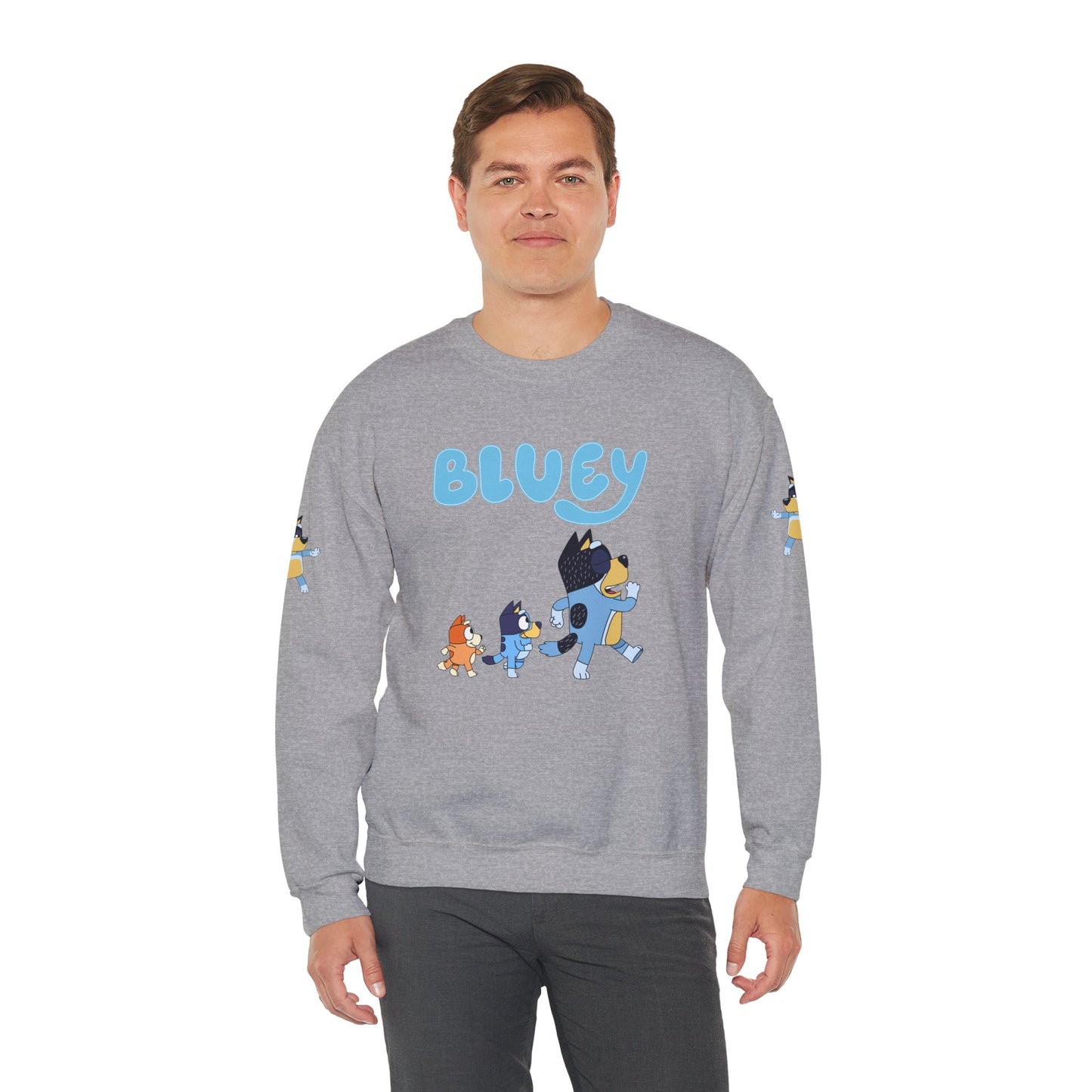 Princess Grace Bluey Family Unisex Crewneck Sweatshirt Cozy Cartoon Apparel