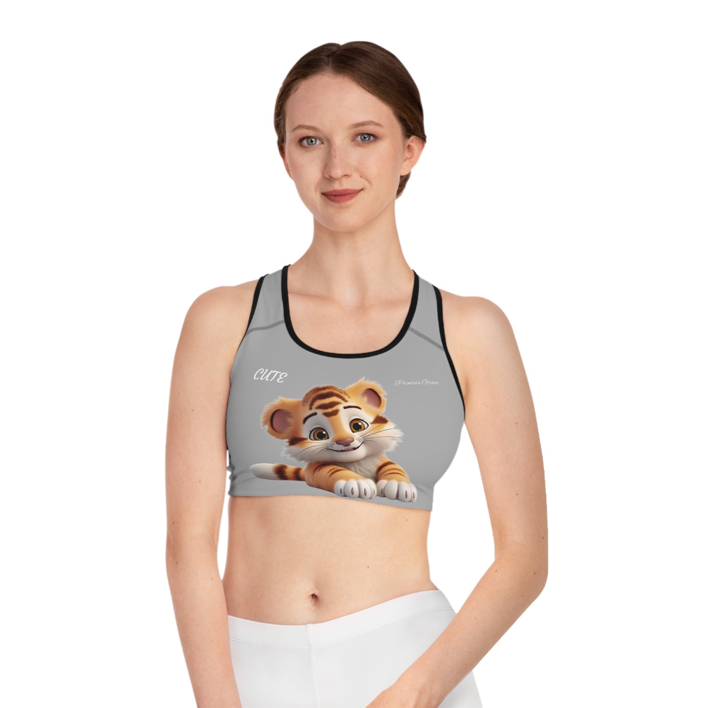 Princess Grace Cute Tiger Sports Bra for Active Comfort