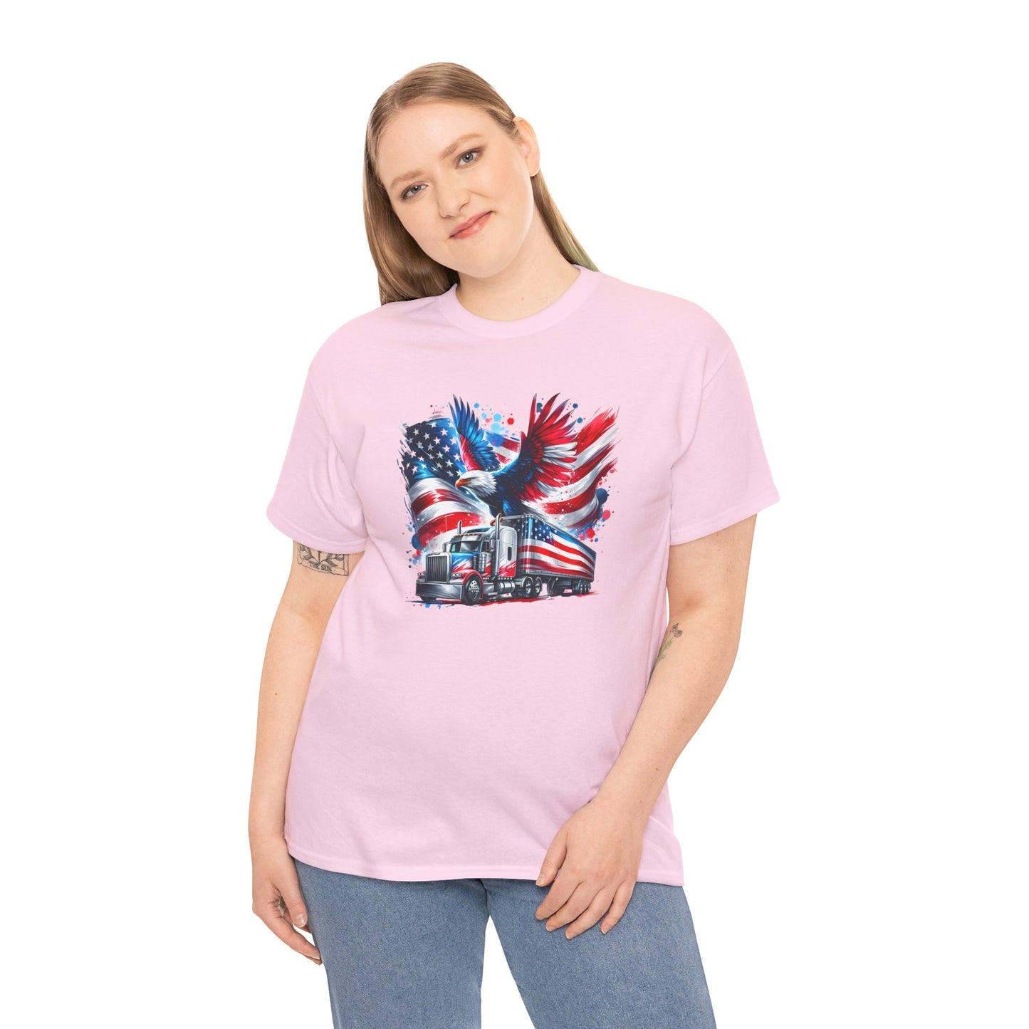 Princess Grace Patriotic Eagle Truck Unisex Heavy Cotton Tee