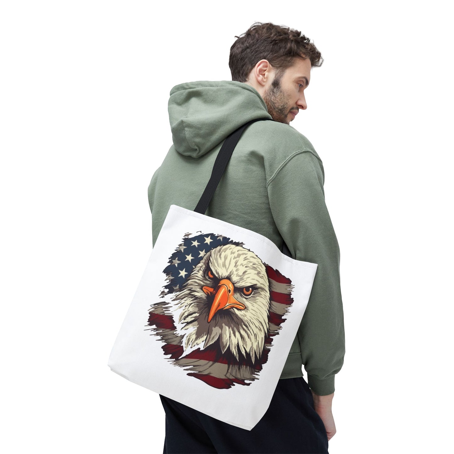 Princess Grace Patriotic Eagle Tote Bag American Flag Design for Independence Day and Everyday Use