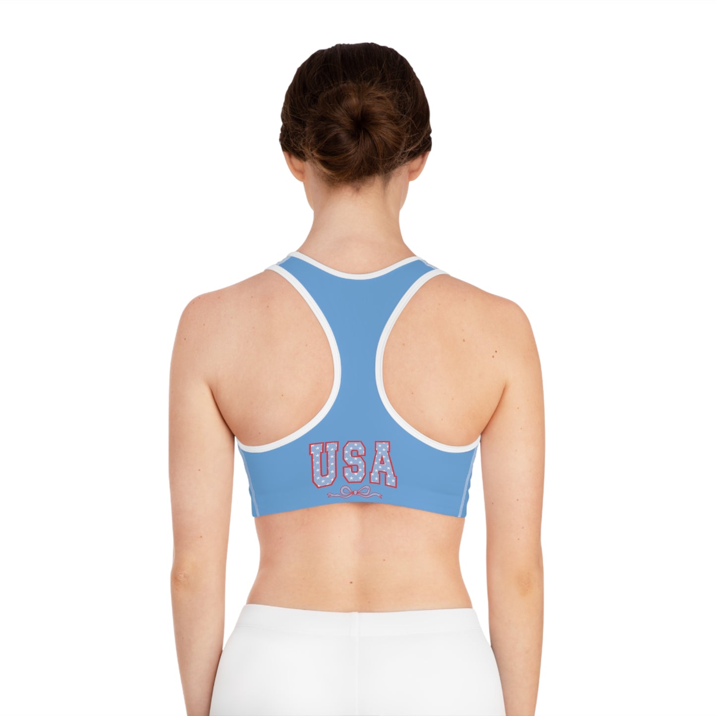 Princess Grace USA Stars & Stripes Sports Bra Perfect for Active Wear and Patriotic Events