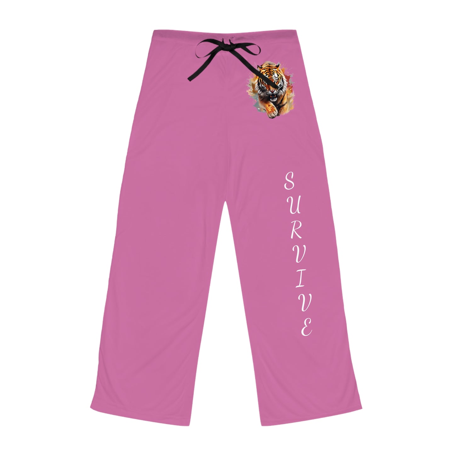 Princess Grace Survive Pajama Pants Pink Tiger Print Lounge Wear
