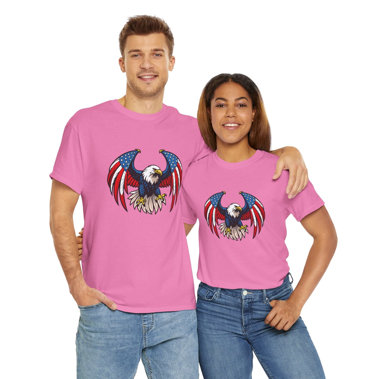 Princess Grace Patriotic Eagle Unisex Heavy Cotton Tee 4th of July Graphic T-Shirt