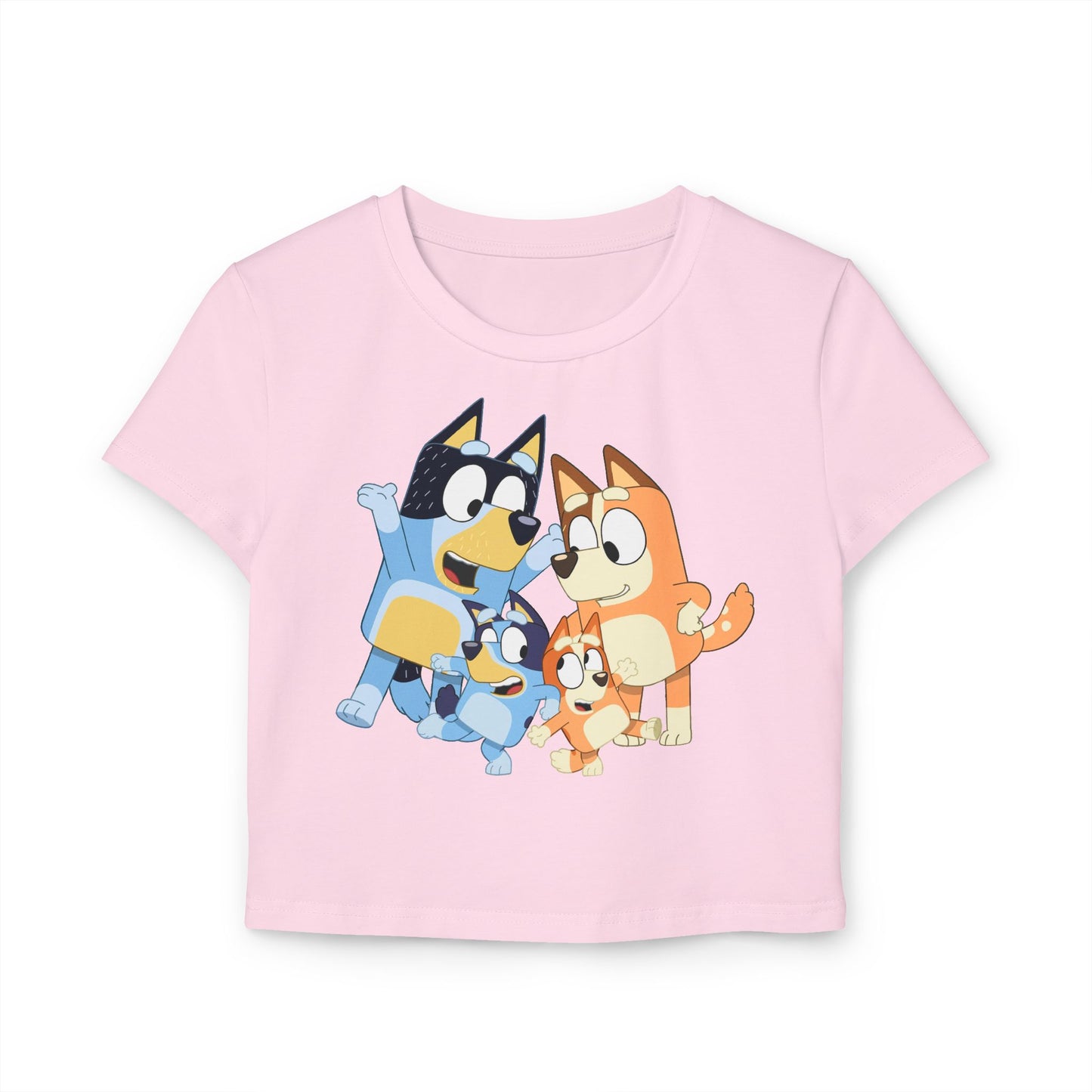 Princess Grace Bluey Family Women's Baby Tee Cute Kids' Cartoon Graphic T-Shirt