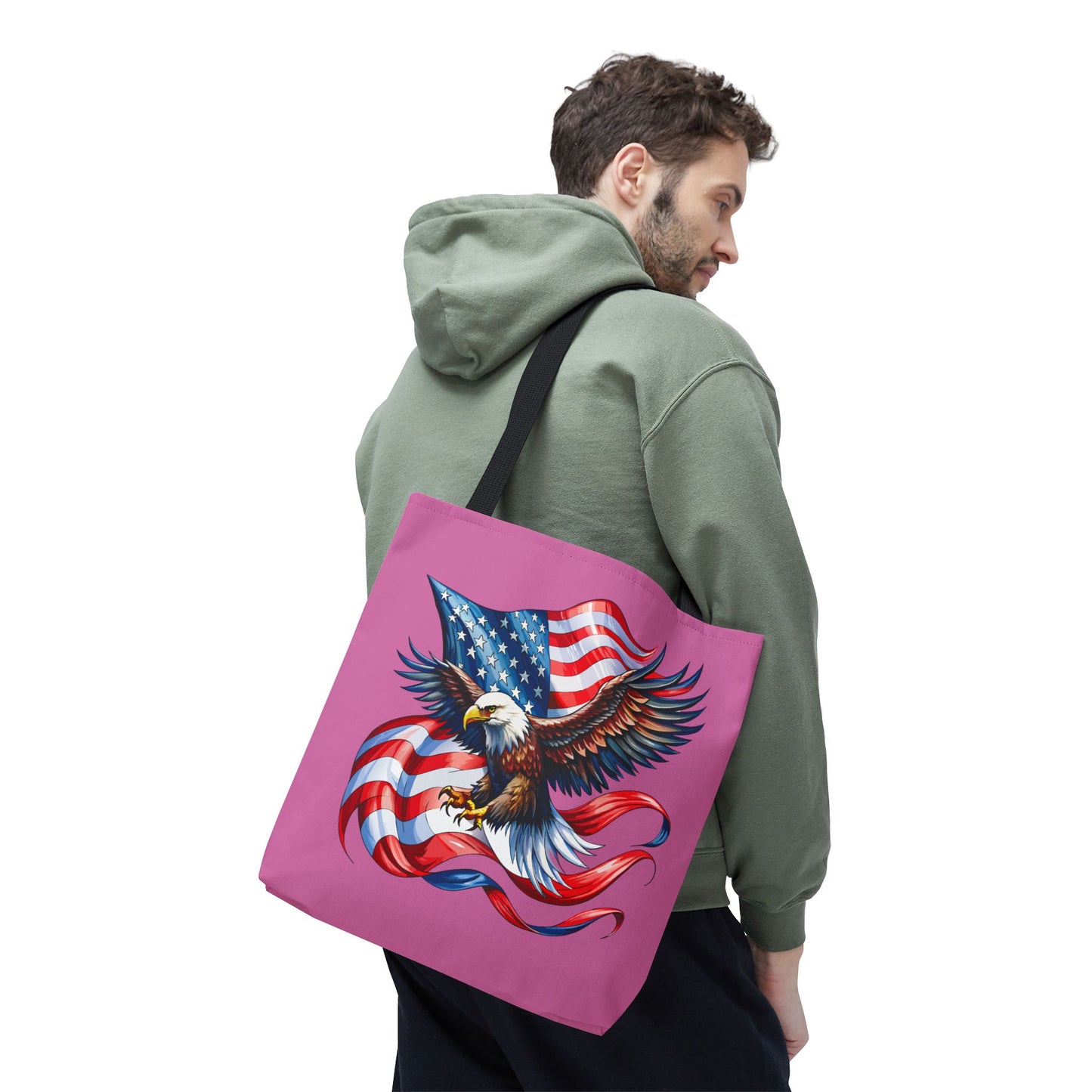Princess Grace Patriotic Eagle Tote Bag American Flag Design for Independence Day and Everyday Use