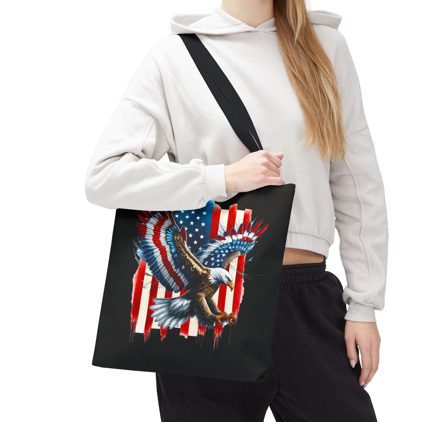 Princess Grace Patriotic Eagle Tote Bag American Flag Design