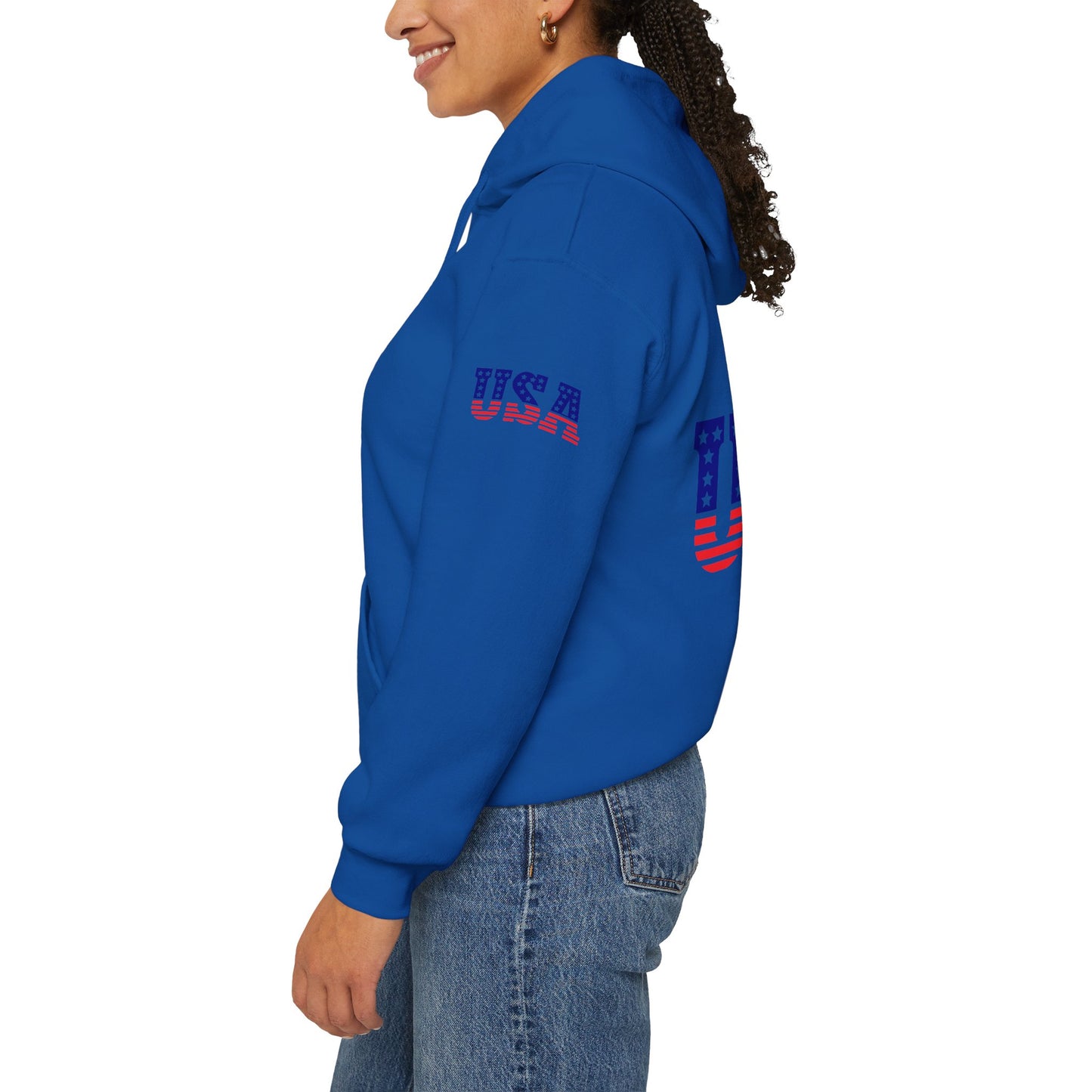 Princess Grace USA Proud Unisex Heavy Blend Hooded Sweatshirt Patriotic Eagle Design