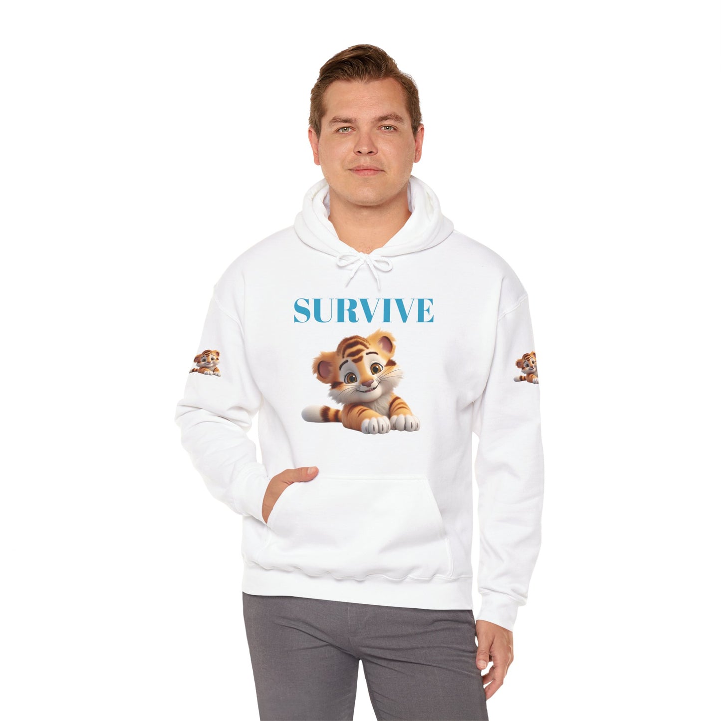Princess Grace Survive Cute Tiger Survival Hooded Sweatshirt for Animal Lovers