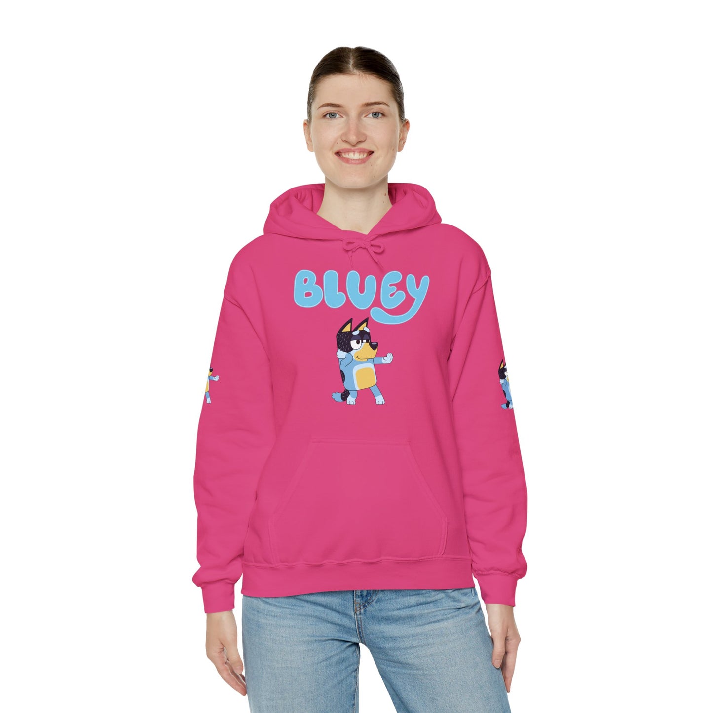 Princess Grace Cute Bluey Hoodie for Kids & Adults Unisex Heavy Blend Sweatshirt with Adorable Character Design