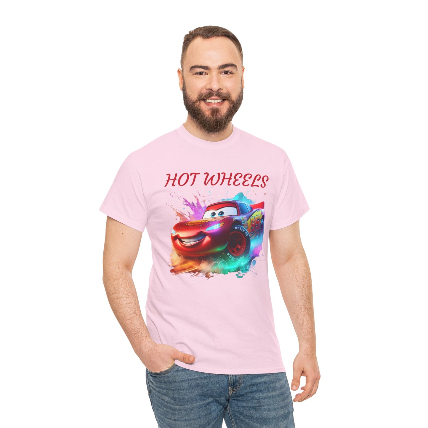 Princess Grace Hot Wheels Unisex Heavy Cotton Tee Fun Car Graphic T-Shirt for Kids and Adults
