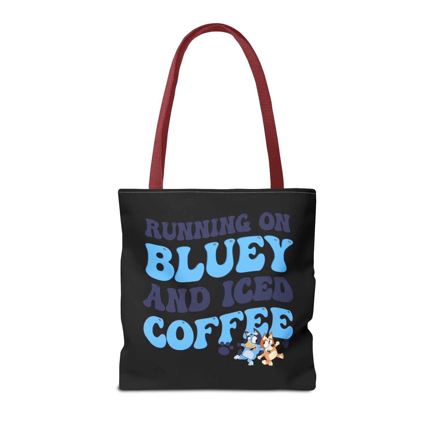 Princess Grace Running on Bluey and Iced Coffee Tote Bag Fun & Functional for Moms and Kids