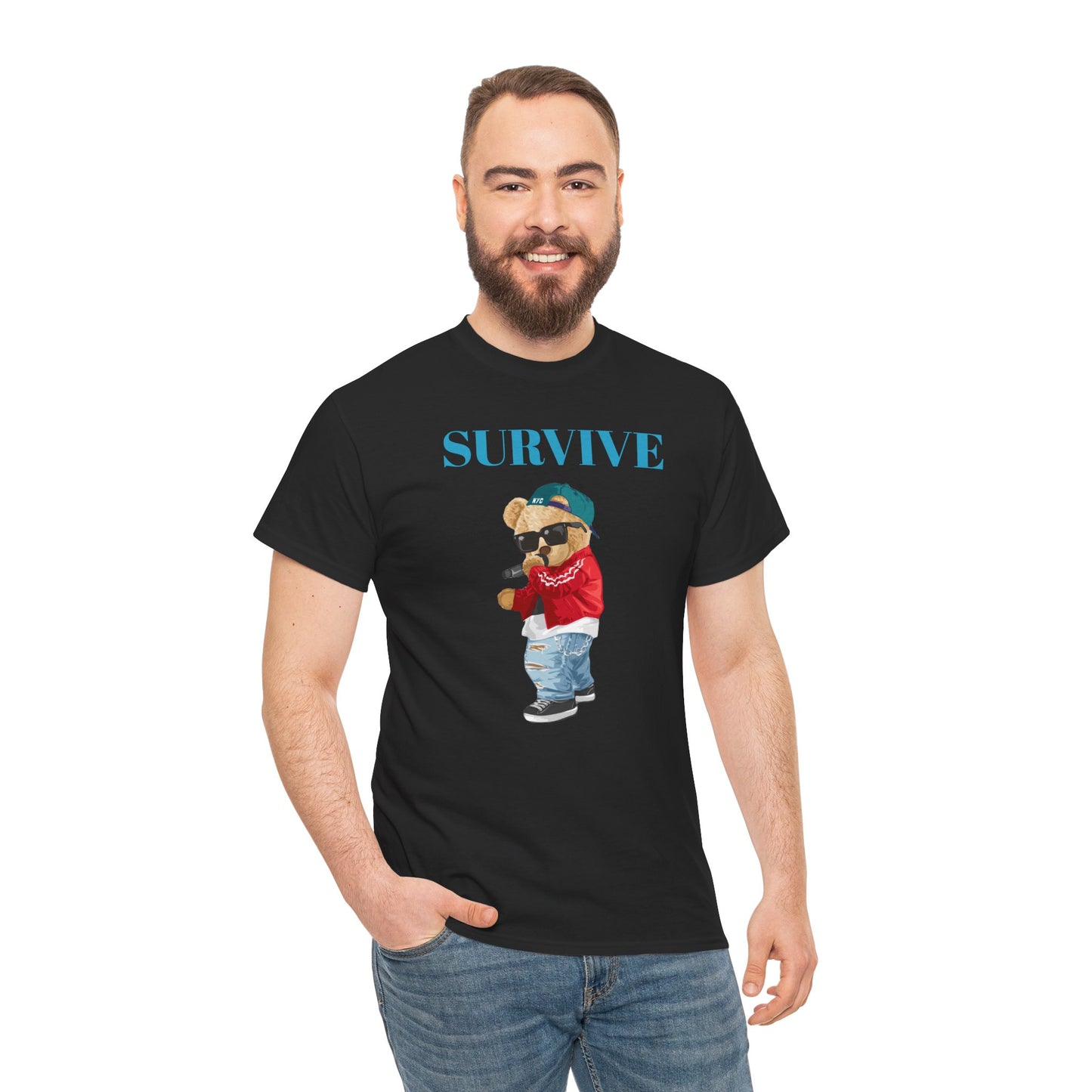 Princess Grace Survive Bear Unisex Heavy Cotton Tee Trendy Casual Wear