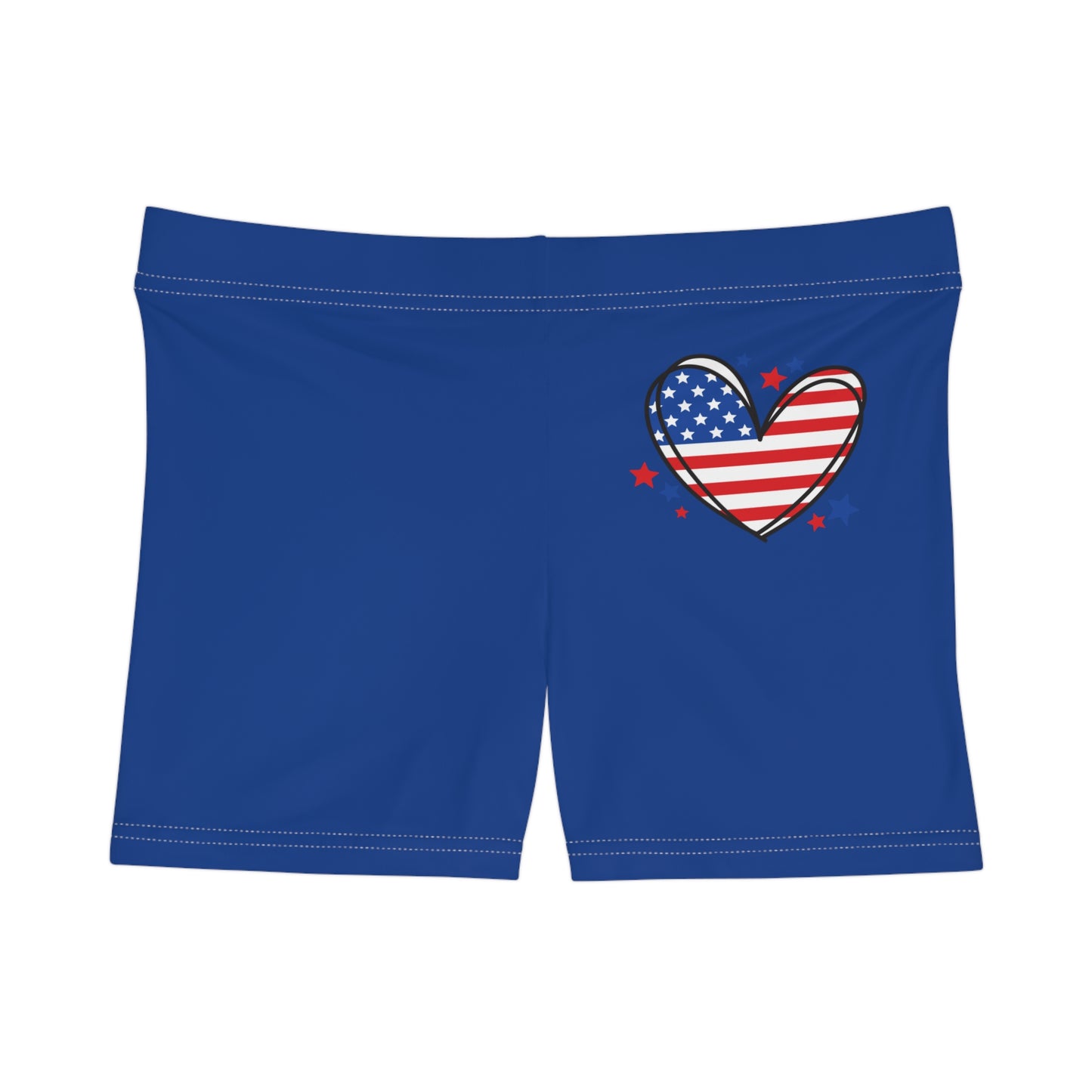 Princess Grace Patriotic Women's Shorts with Heart Design Perfect for July 4th