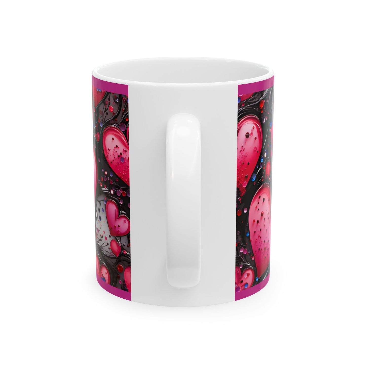 Princess Grace Colorful Heart Design Ceramic Mug Perfect for Valentine's Day