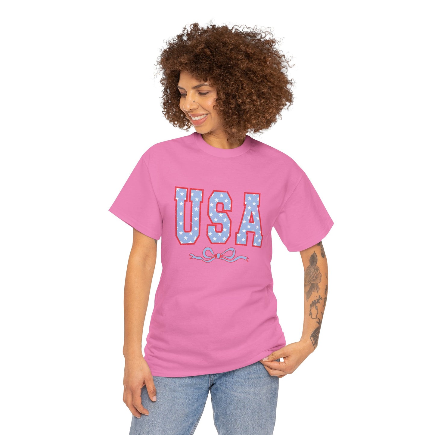 Princess Grace USA Patriotic Unisex Heavy Cotton Tee Perfect for Independence Day Celebrations