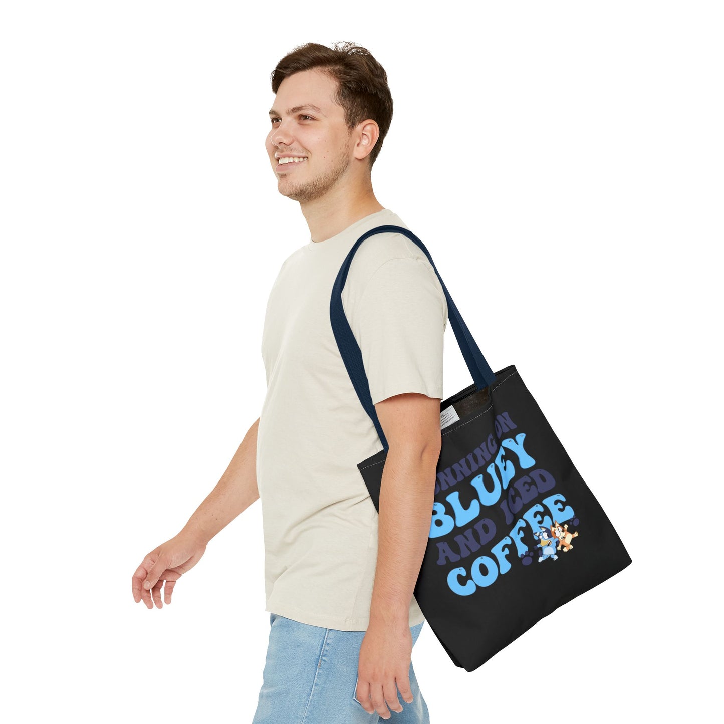 Princess Grace Running on Bluey and Iced Coffee Tote Bag Fun & Functional for Moms and Kids