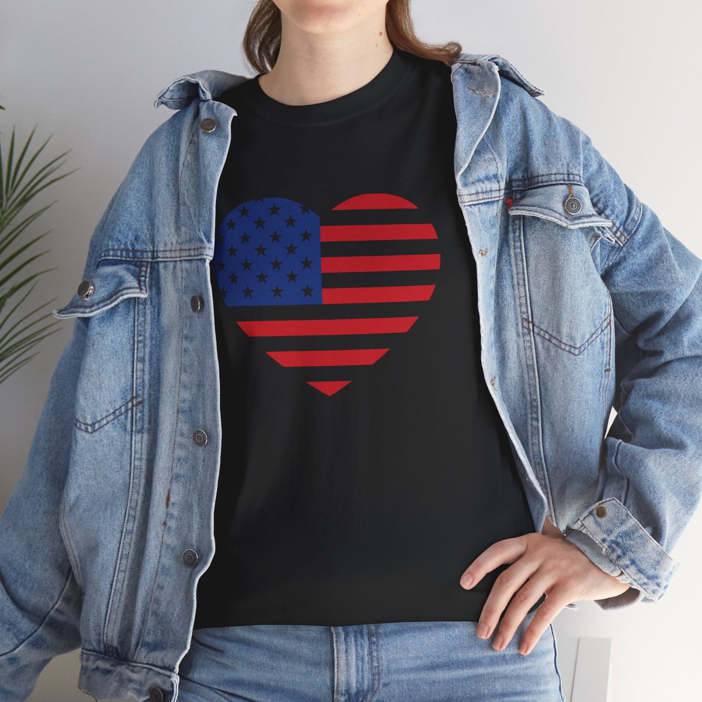 Princess Grace Patriotic Heart Unisex Heavy Cotton Tee Celebrate Freedom in Style