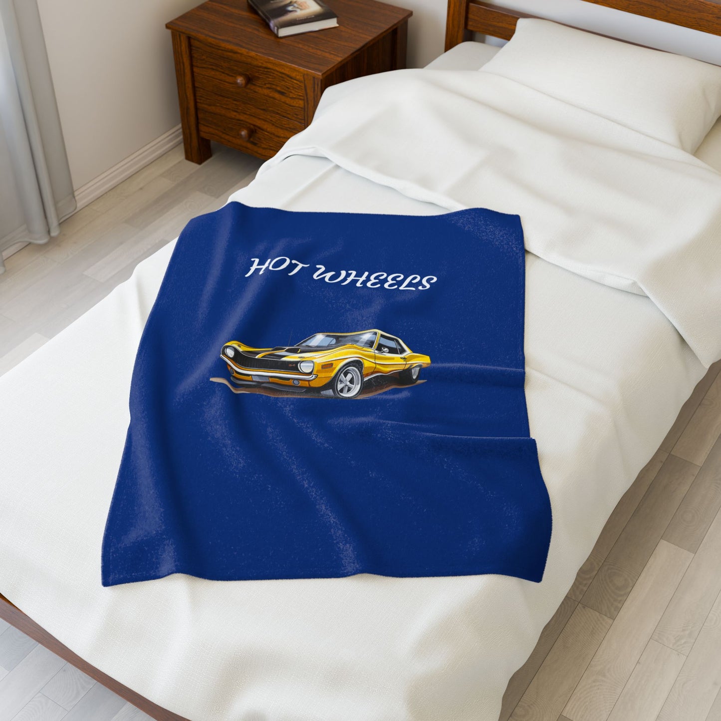 Princess Grace Hot Wheels Velveteen Plush Blanket Cozy Car Themed Throw for Auto Enthusiasts