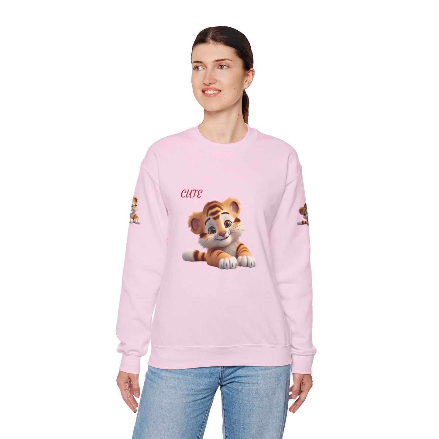 Princess Grace Cute Tiger Graphic Sweatshirt Unisex Heavy Blend Crewneck