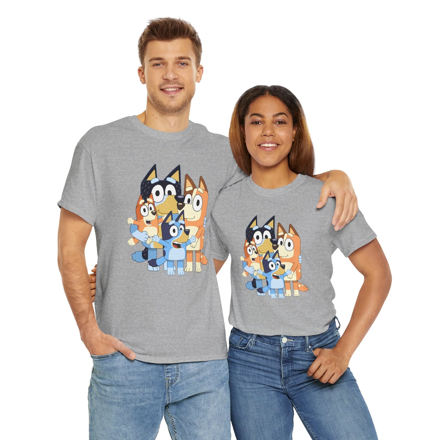 Princess Grace Bluey Family Unisex Heavy Cotton Tee Fun and Stylish for Kids and Adults