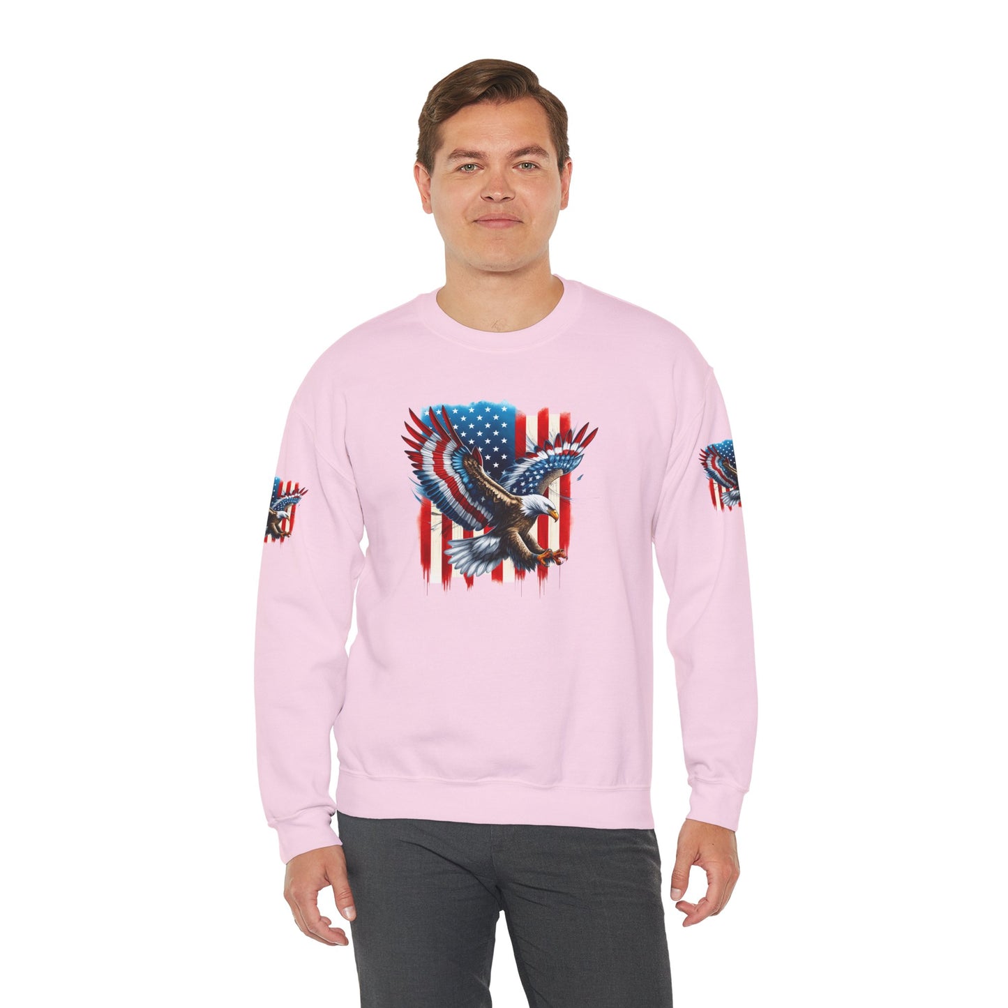 Princess Grace Patriotic Eagle Crewneck Sweatshirt Unisex Heavy Blend