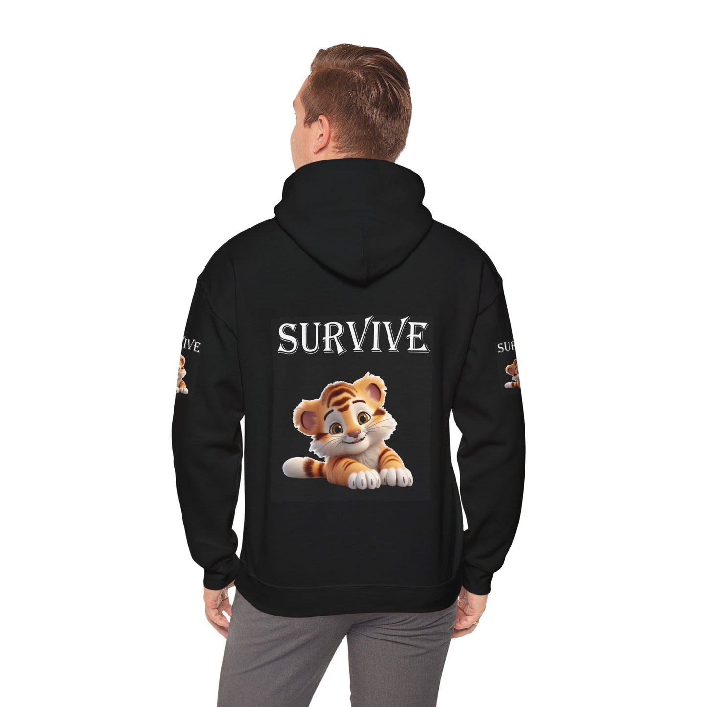 Princess Grace Survive Tiger Hoodie Unisex Heavy Blend Sweatshirt for Animal Lovers