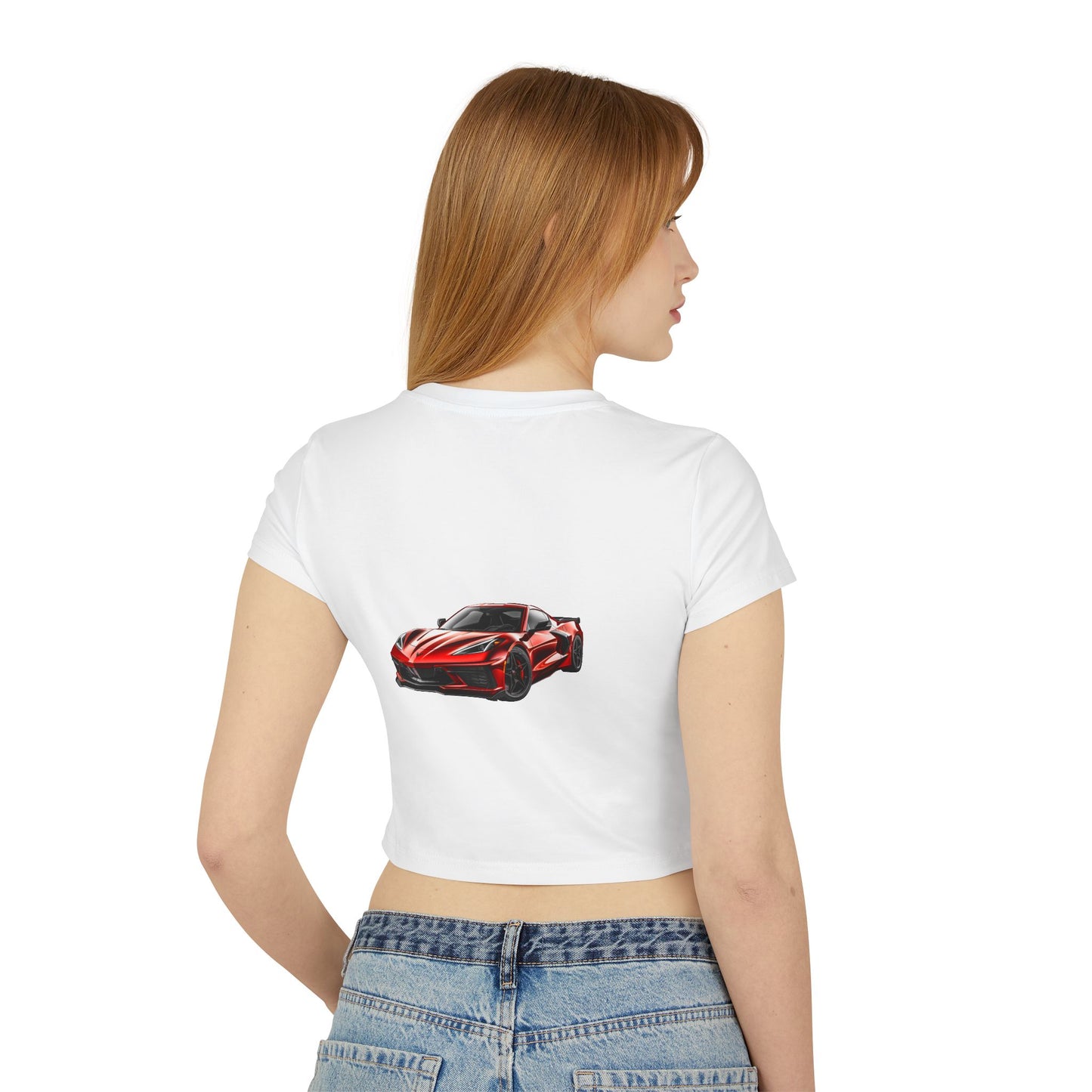 Princess Grace Corvette Hot Wheels Women's Baby Tee Sporty Graphic Top for Car Enthusiasts
