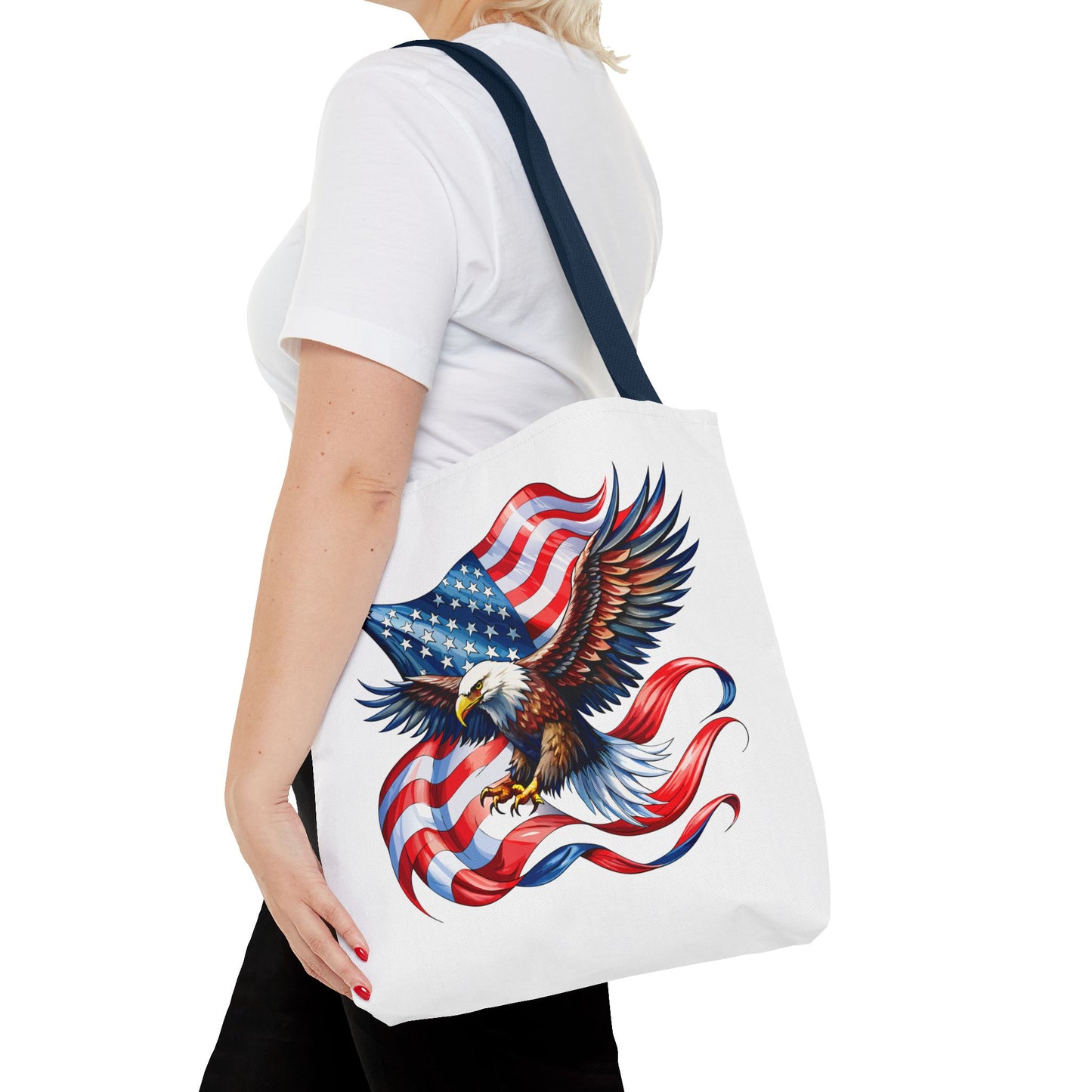 Princess Grace Patriotic Eagle Tote Bag - American Flag Design Perfect for Independence Day & Everyday Use