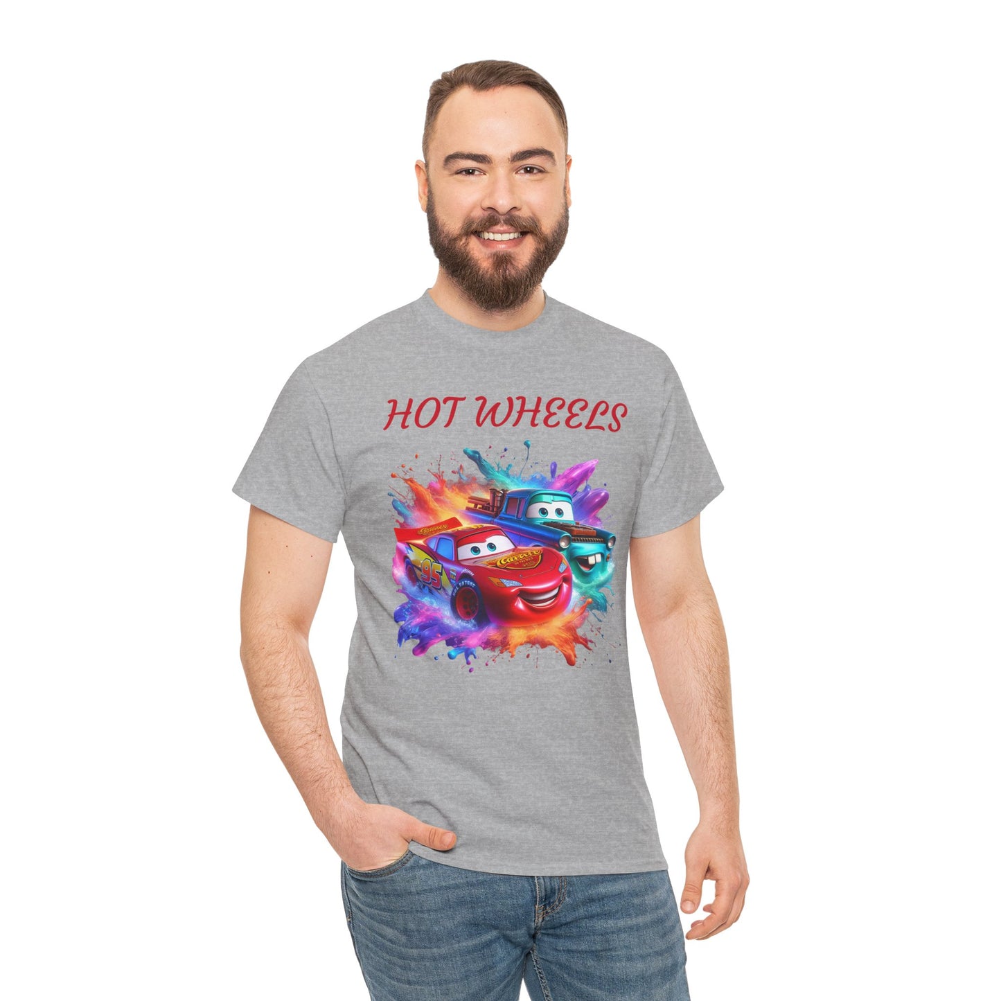 Princess Grace Hot Wheels Cotton Tee Fun and Colorful Graphic T-Shirt for Car Lovers