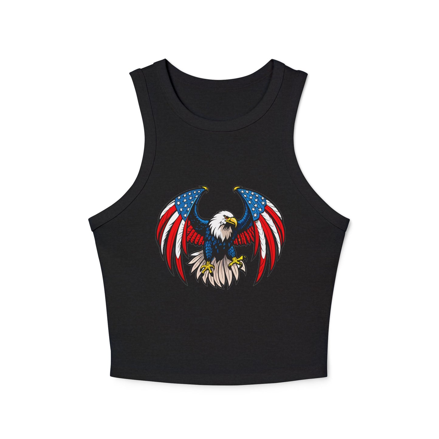 Princess Grace Patriotic Eagle Racer Tank Top USA Flag Design for Women
