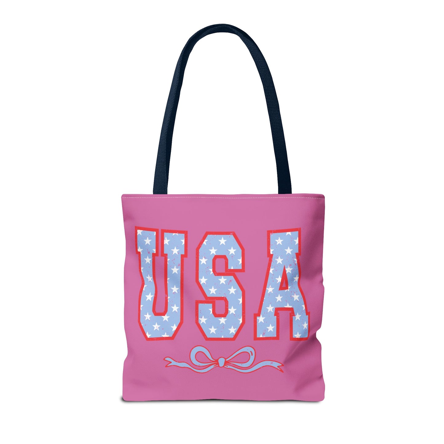 Princess Grace Patriotic USA Tote Bag Fun Stars and Bow Design for Holidays