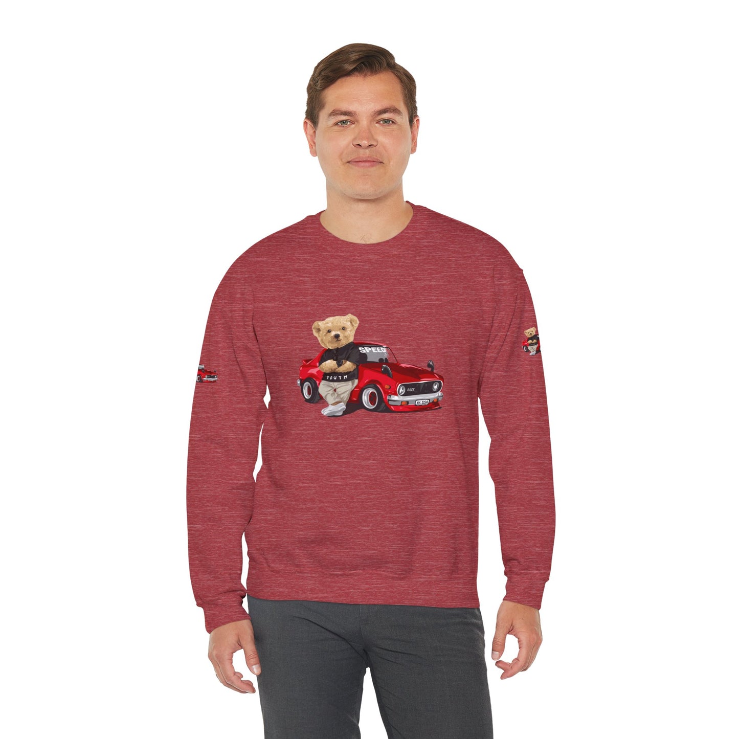 Princess Grace Cute Bear Vintage Car Sweatshirt Unisex Heavy Blend Crewneck