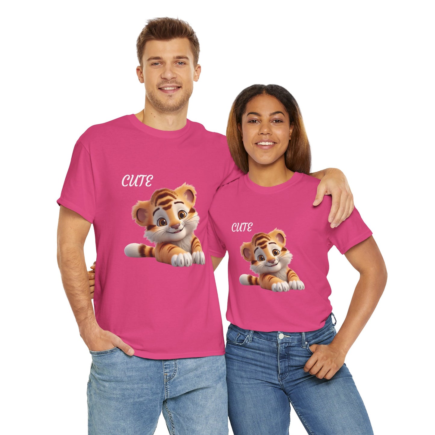 Princess Grace Cute Tiger Graphic Unisex Heavy Cotton Tee Perfect for Animal Lovers