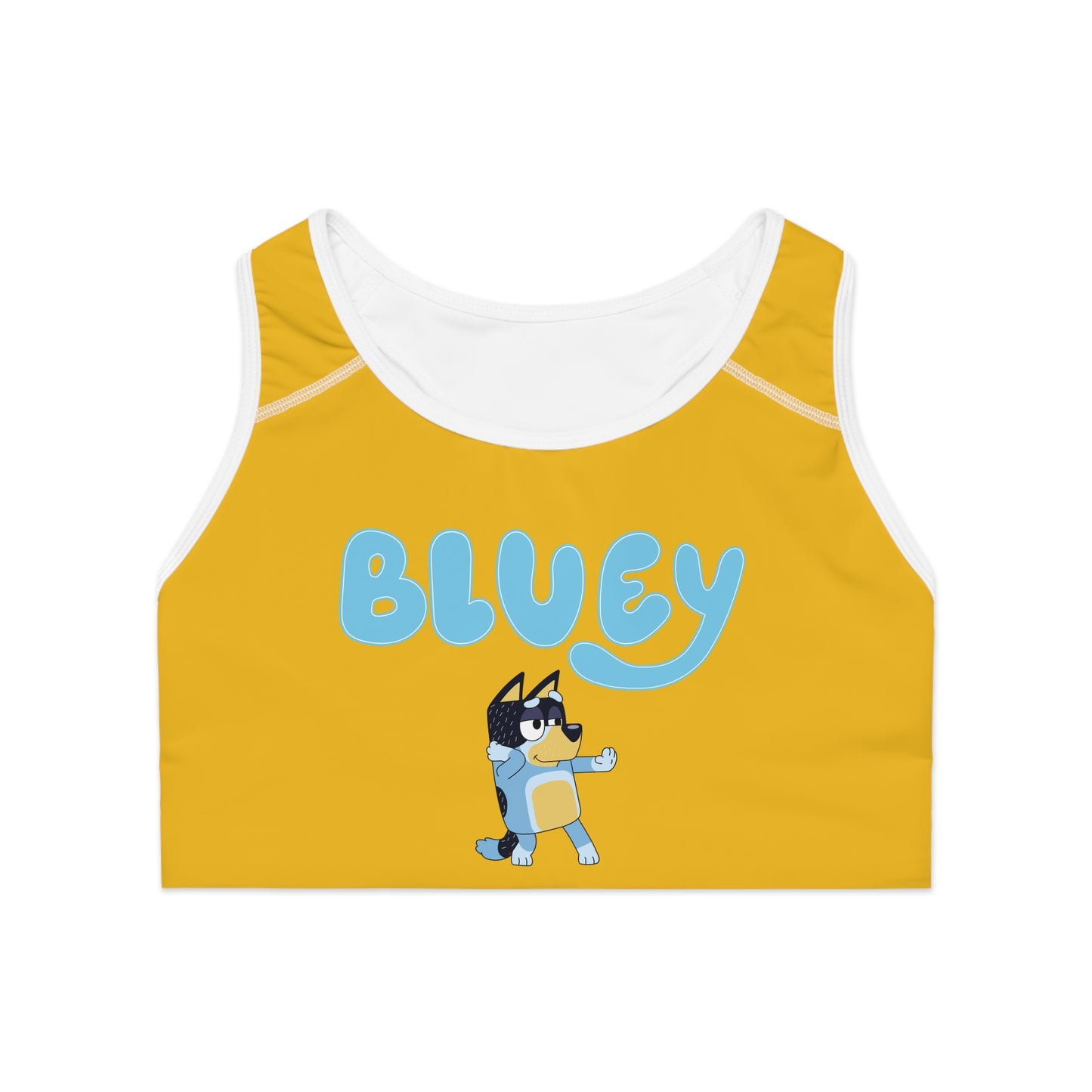 Princess Grace Bluey Graphic Sports Bra Yellow Activewear