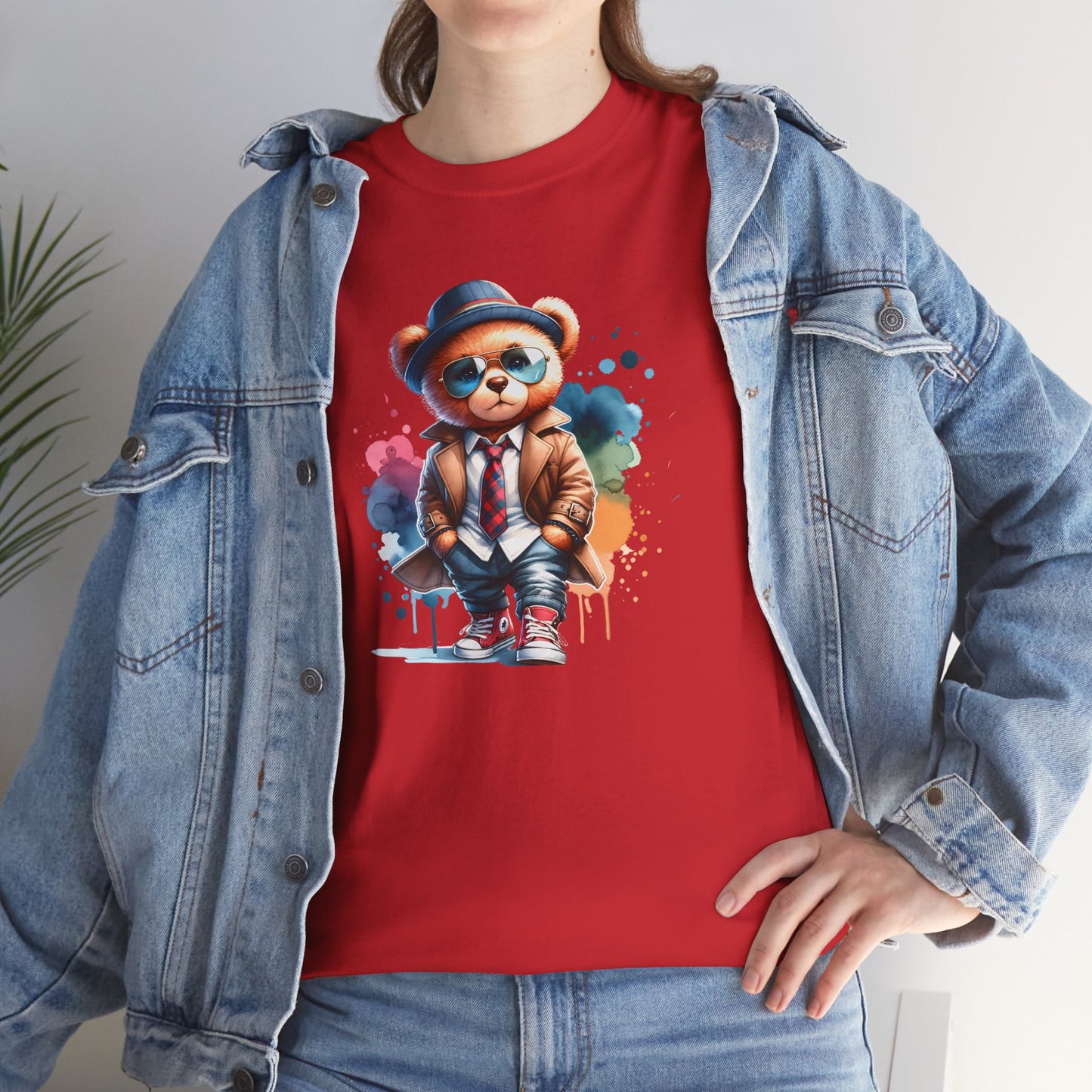 Princess Grace Stylish Bear Illustration Unisex Heavy Cotton Tee Trendy and Fun T-Shirt