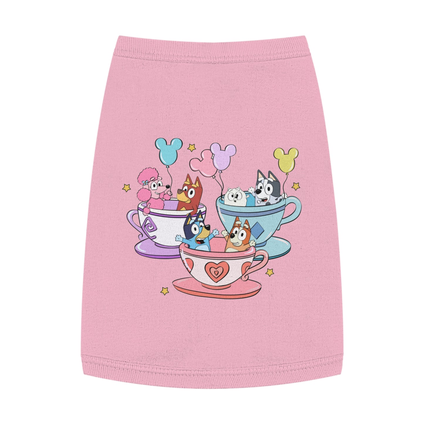 Princess Grace BLUEY Whimsical Pet Tank Top Tea Party Theme for Dog Lovers